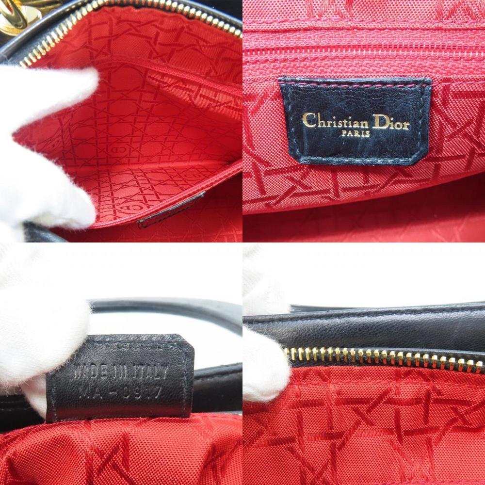 CHRISTIAN DIOR Lady Cannage Lambskin Black Shoulder Bag - Picture 8 of 11